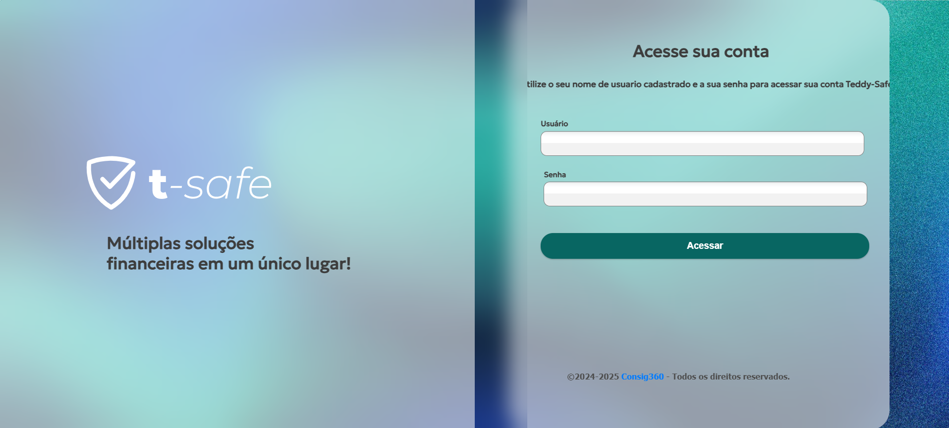 Tela de login — Antes