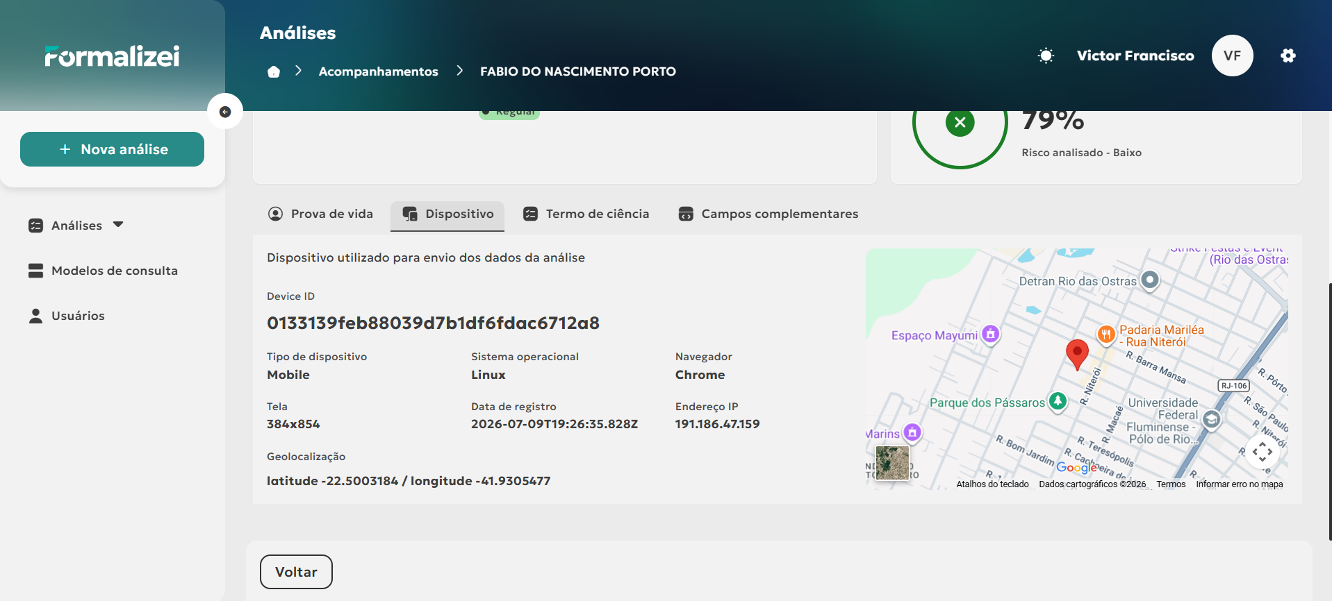 Dispositivo / Device ID — Depois